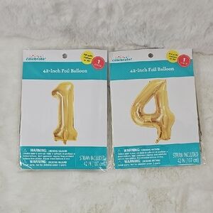 Celebrate 1 & 4 - 42 inch Gold Foil Balloon